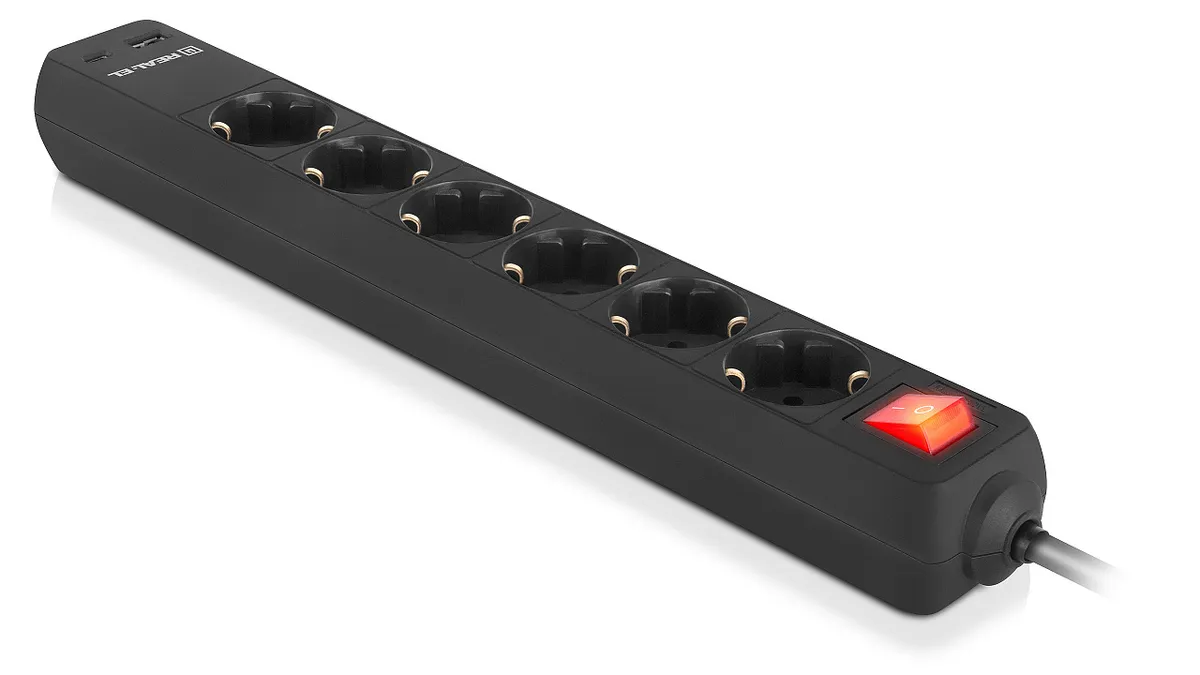 Фільтр живлення REAL-EL RS-Protect 605 3м Black (EL122300041) - мініатюра 3