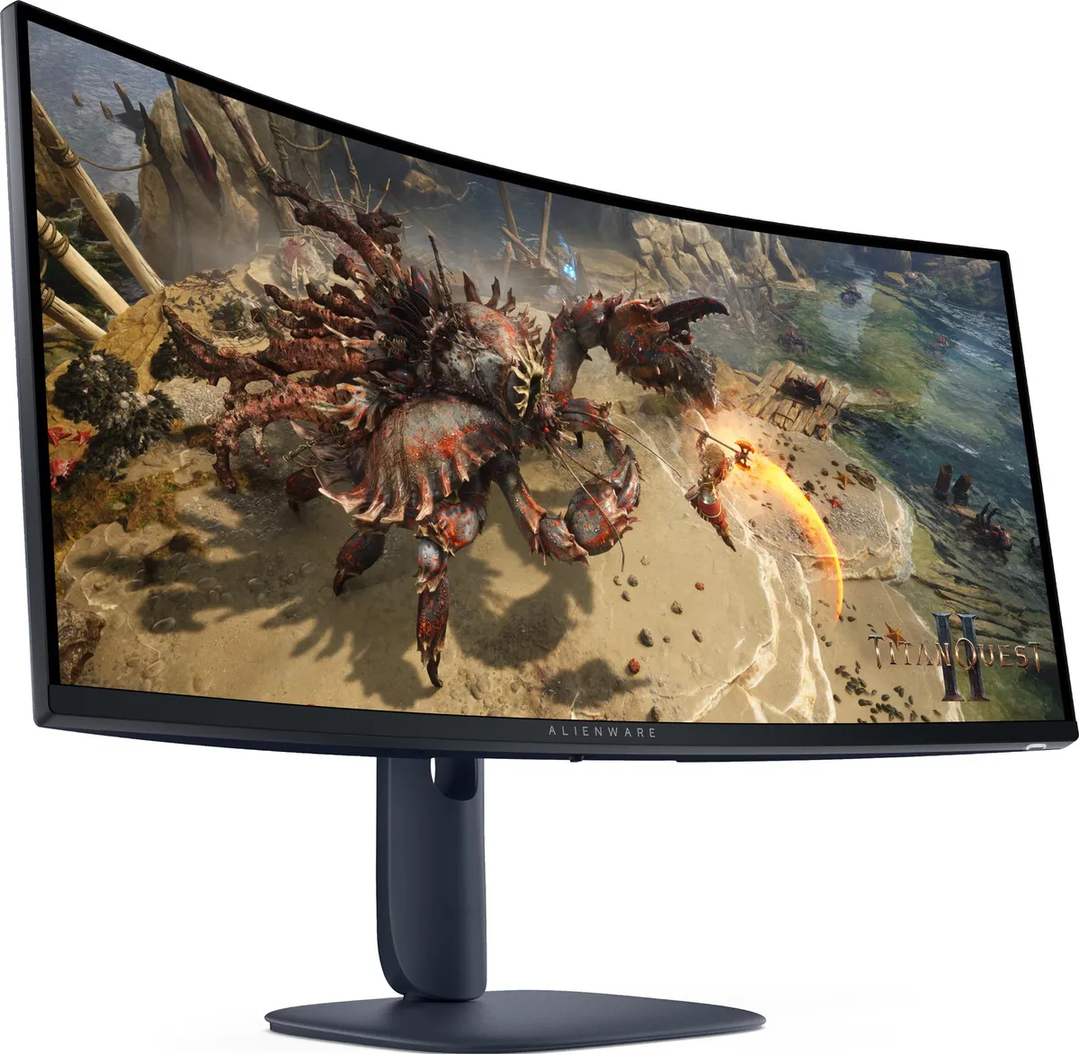 Монiтор Dell 34" AW3425DWM (210-BQWL) VA Black Curved 180Hz - мініатюра 2