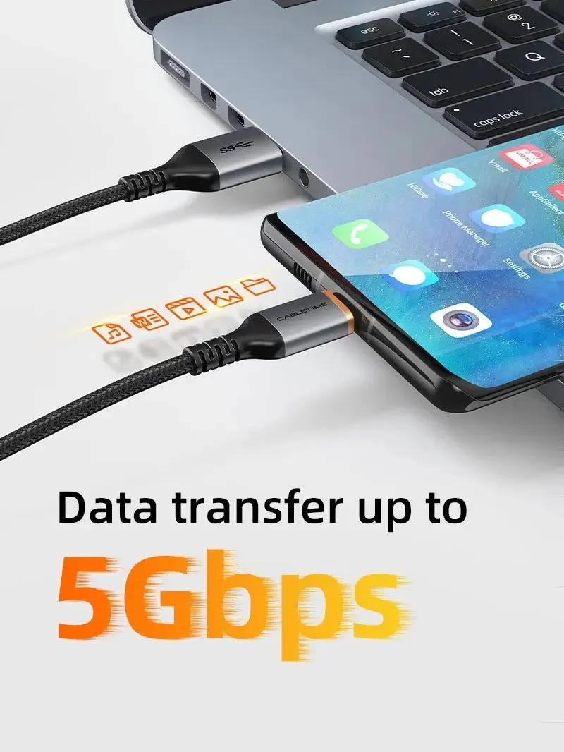 Кабель Cabletime USB Type-C - USB (M/M), 2 м, Black (CA40H) - мініатюра 4