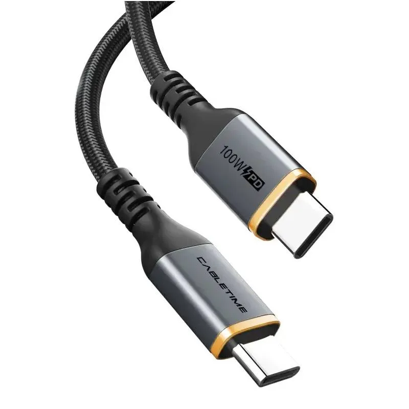 Кабель Cabletime USB Type-C - USB Type-C (M/M) PD 100W, 1 м, Black (CU03L) - зображення 1