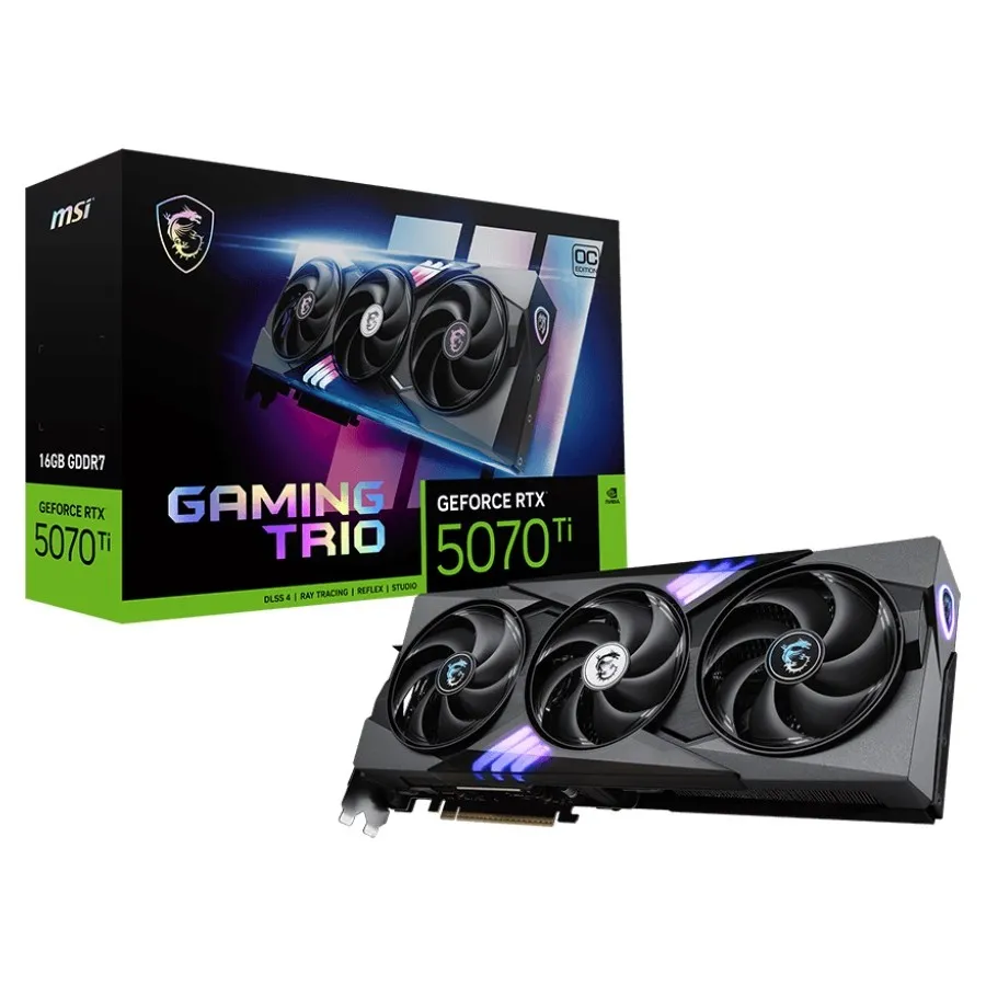Відеокарта GF RTX 5070 Ti 16GB GDDR7 Gaming Trio OC MSI (GeForce RTX 5070 Ti 16G GAMING TRIO OC) - зображення 1