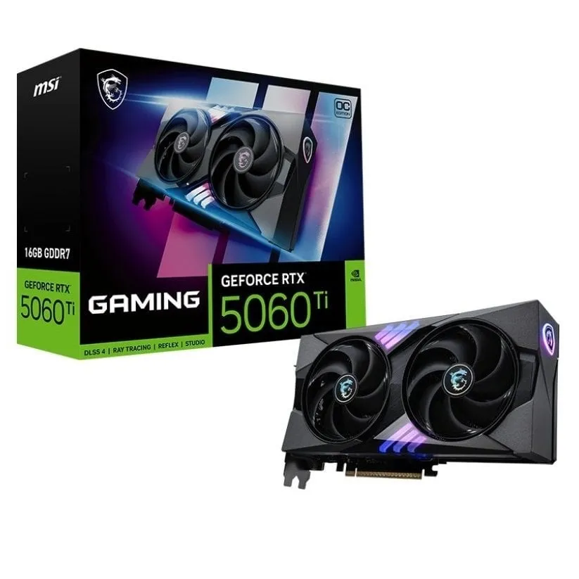Відеокарта GF RTX 5060 Ti 16GB GDDR7 Gaming OC MSI (GeForce RTX 5060 Ti 16G GAMING OC) - зображення 1