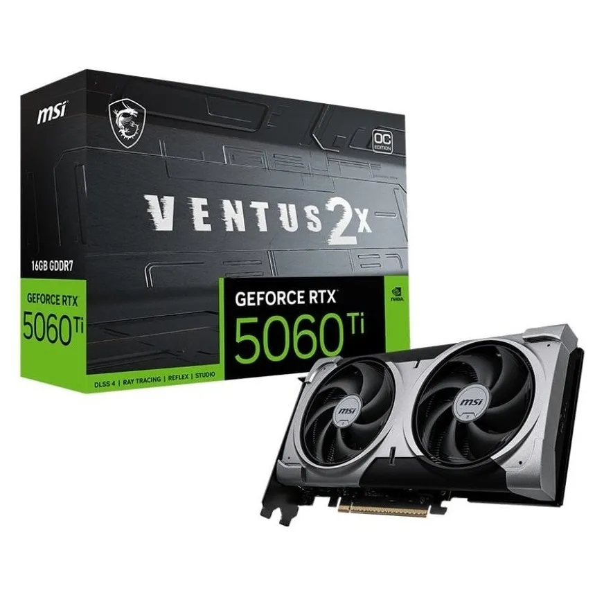 Відеокарта GF RTX 5060 Ti 16GB GDDR7 Ventus 2X OC Plus MSI (GeForce RTX 5060 Ti 16G VENTUS 2X OC PLUS) - зображення 1