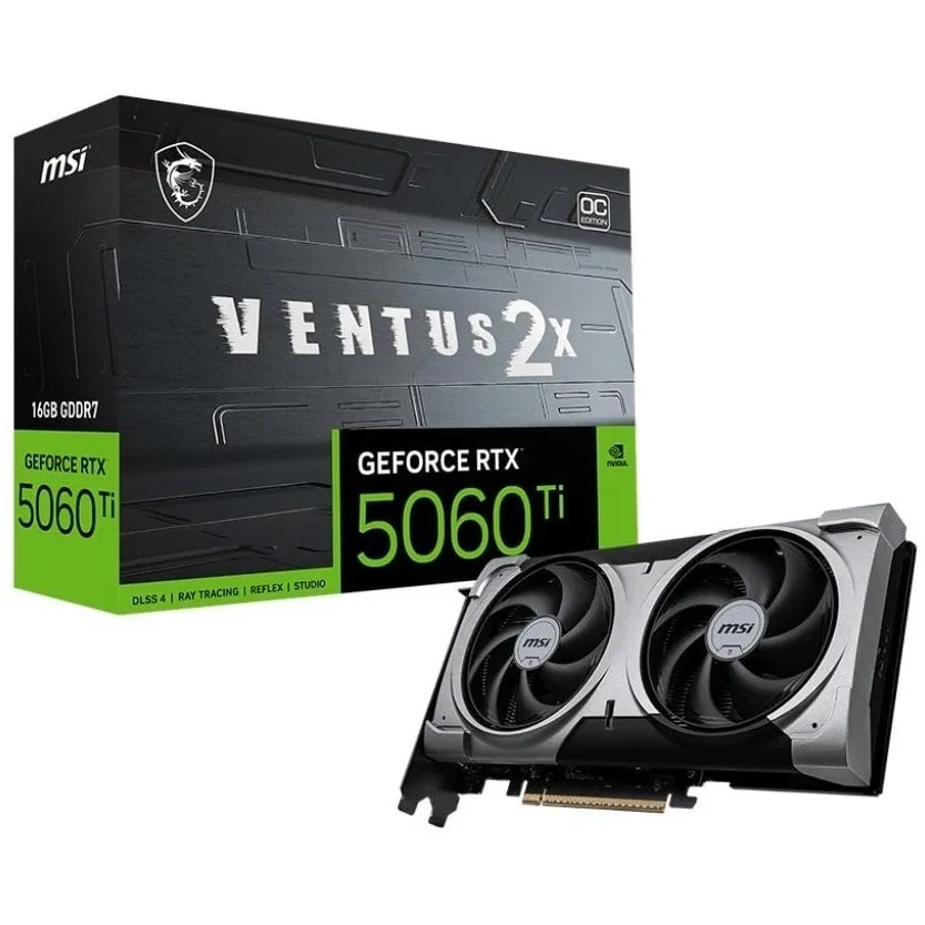 Відеокарта GF RTX 5060 Ti 16GB GDDR7 Ventus 2X OC Plus MSI (GeForce RTX 5060 Ti 16G VENTUS 2X OC PLUS) - мініатюра 6