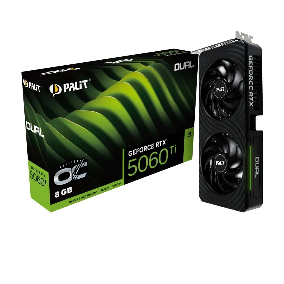 Відеокарта GF RTX 5060 Ti  8GB GDDR7 Dual OC Palit (NE7506TT19P1-GB2062D) - зображення 1