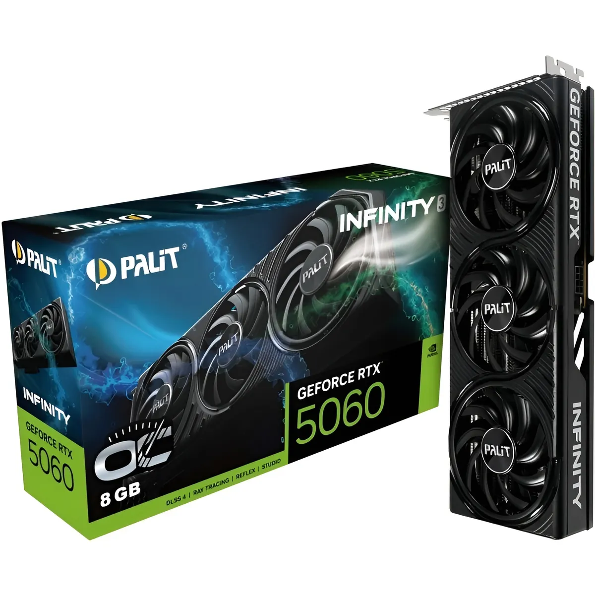 Відеокарта GF RTX 5060 8GB GDDR7 Infinity 3 OC Palit (NE75060T19P1-GB2063S) - мініатюра 2