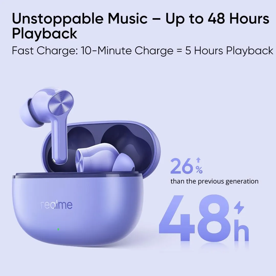 Bluetooth-гарнітура Realme Buds T200 Lite Aurora Purple_EU - зображення 1