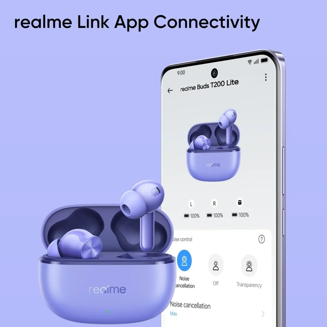 Bluetooth-гарнітура Realme Buds T200 Lite Aurora Purple_EU - мініатюра 5