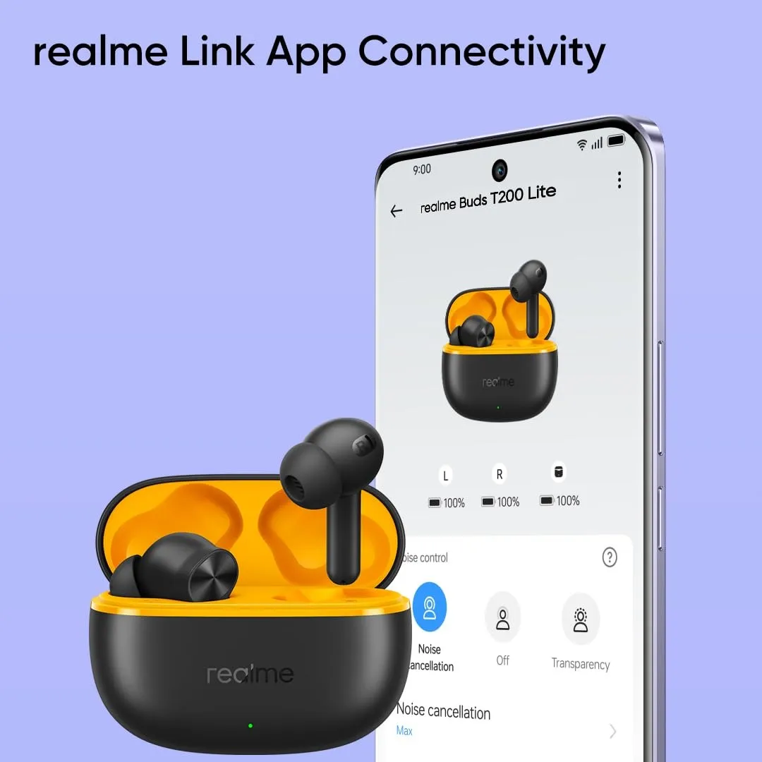 Bluetooth-гарнітура Realme Buds T200 Lite Volt Black_EU - мініатюра 8