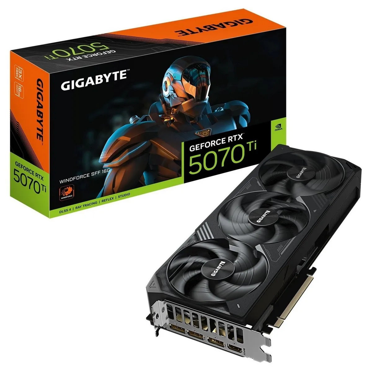 Відеокарта GF RTX 5070 Ti 16GB GDDR7 Windforce Gigabyte (GV-N507TWF3-16GD) - зображення 1
