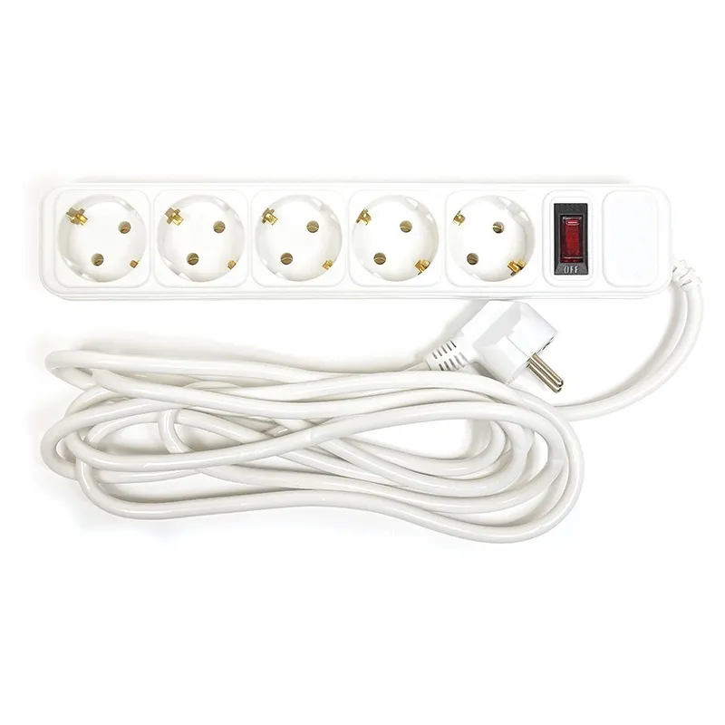 Фільтр живлення PowerPlant JY-1056/3 (PPSA10M30S5B) 5 розеток, 3 м, білий, коробка - зображення 1