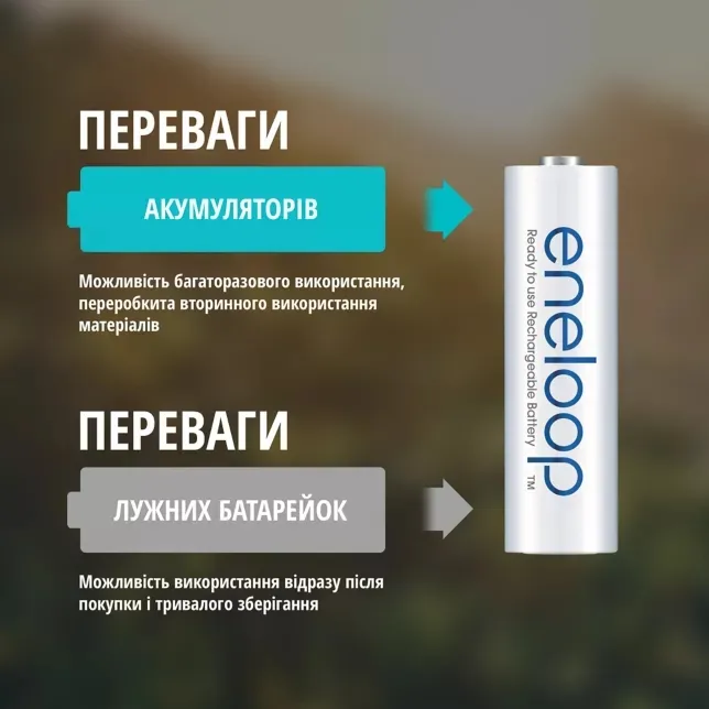 Акумулятори Panasonic Eneloop AA/HR06 NI-MH 2000 mAh BL 4 шт  - мініатюра 6