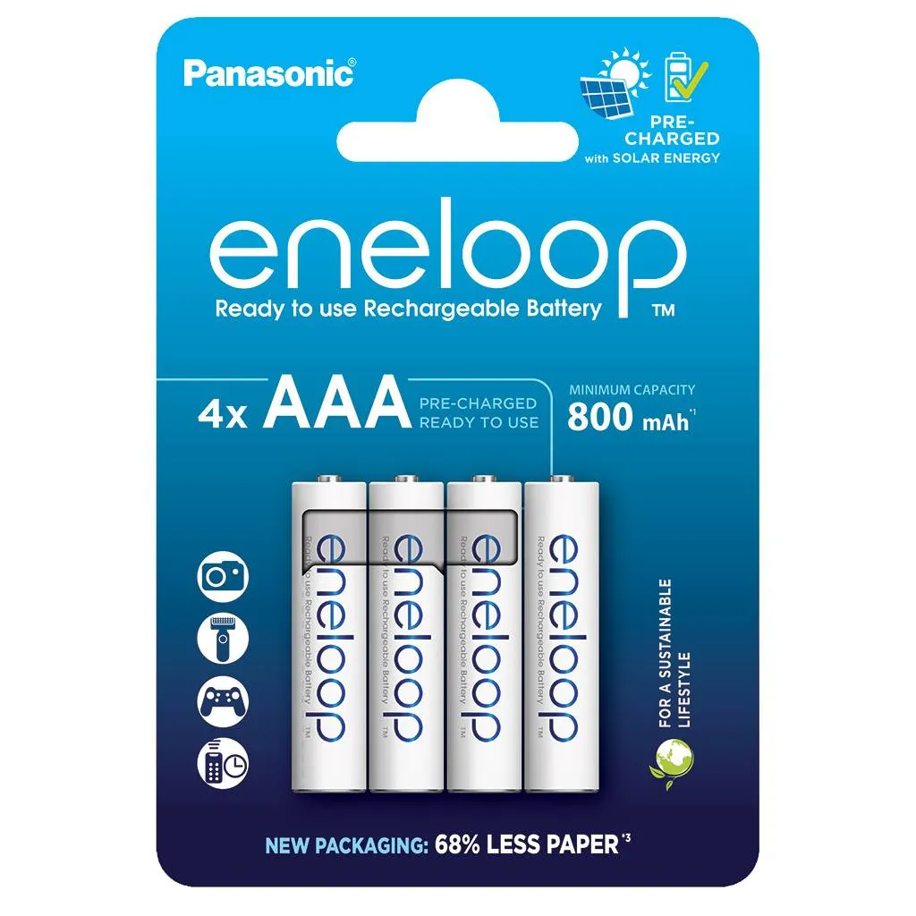 Акумулятори Panasonic Eneloop AAA/HR03 NI-MH 800 mAh BL 4 шт  - зображення 1