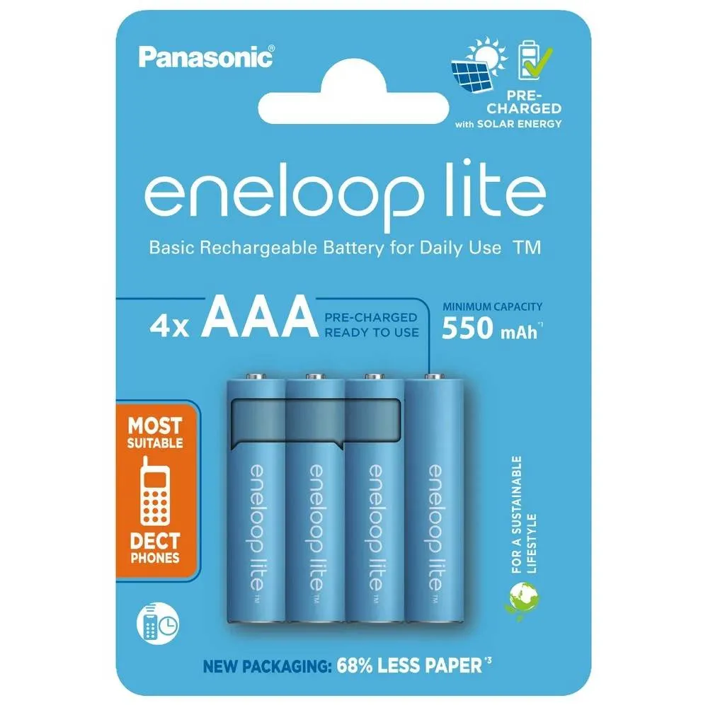 Акумулятори Panasonic Eneloop Lite AAA/HR03 NI-MH 550 mAh BL  4 шт - зображення 1
