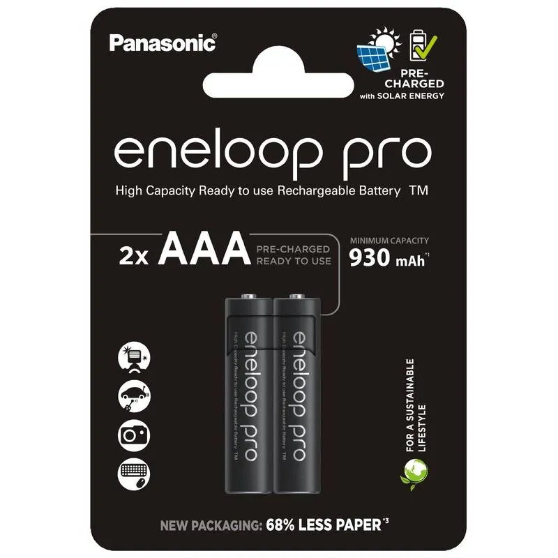 Акумулятори Panasonic Eneloop Pro AAA/HR03 NI-MH 930 mAh BL  2 шт  - зображення 1