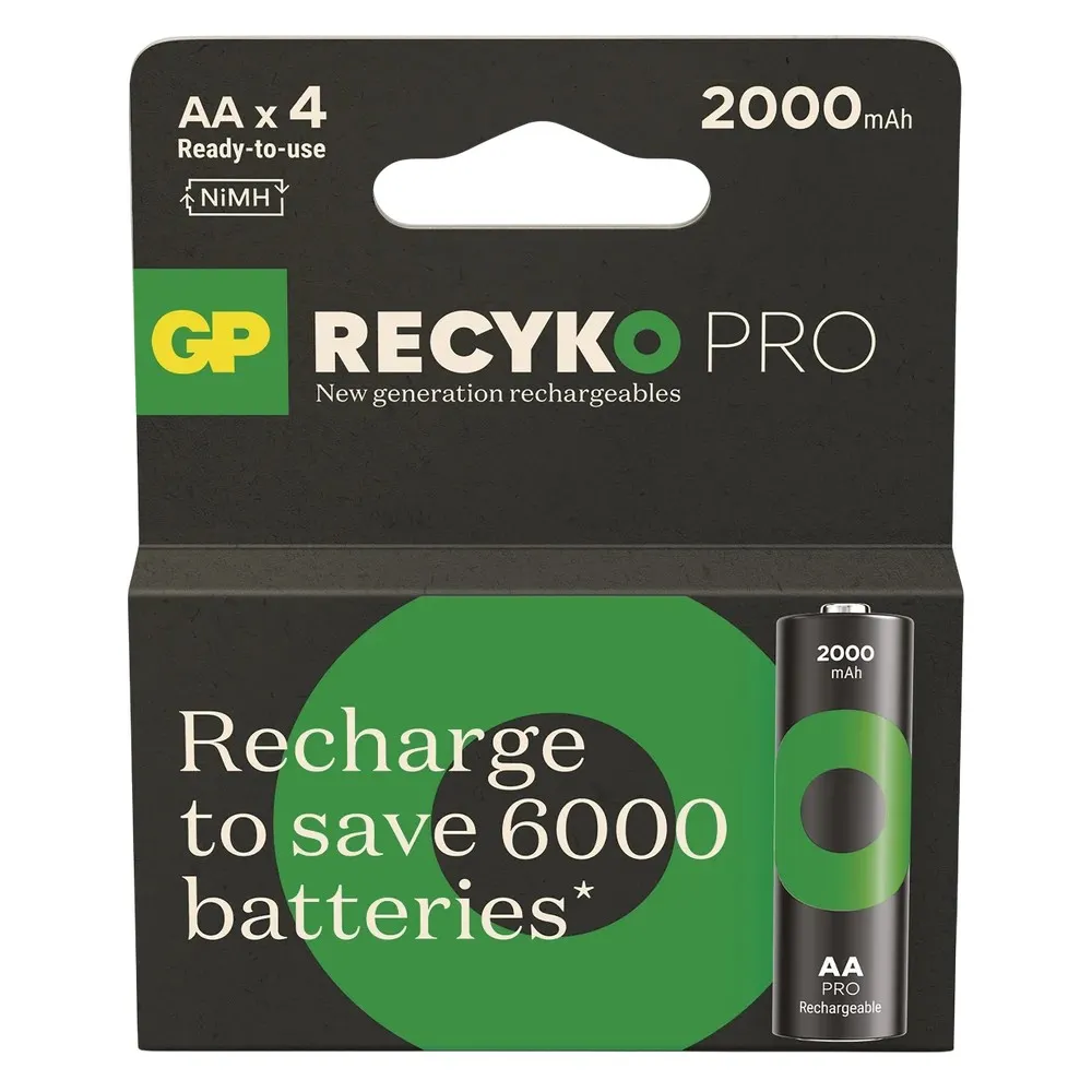 Акумулятори GP Recyko Pro AA/HR06 NI-MH 2000 mAh BL 4 шт - зображення 1
