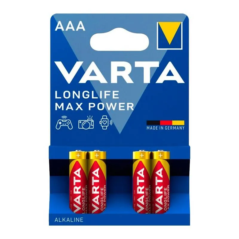 Батарейка Varta Longlife Max Power AAA/LR03 BL  4шт - зображення 1