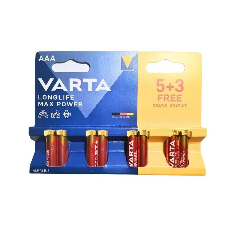 Батарейка Varta Longlife Max Power AAA/LR03 BL  8(5+3)шт - мініатюра 3