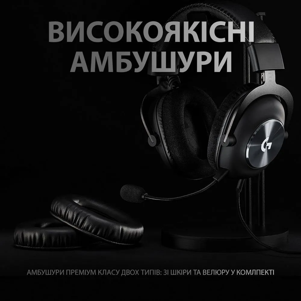 Гарнитура Logitech G Pro X with Stand Black (991-000358) - мініатюра 5