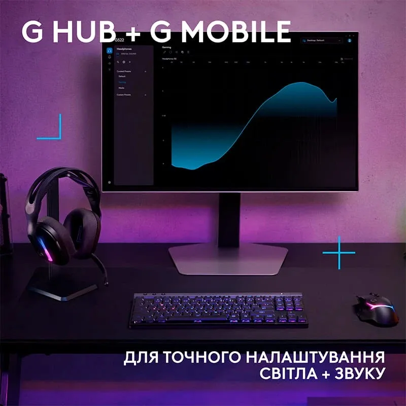 Гарнитура Logitech G522 LightSpeed Wireless Gaming Headset Black (981-001544) - мініатюра 3