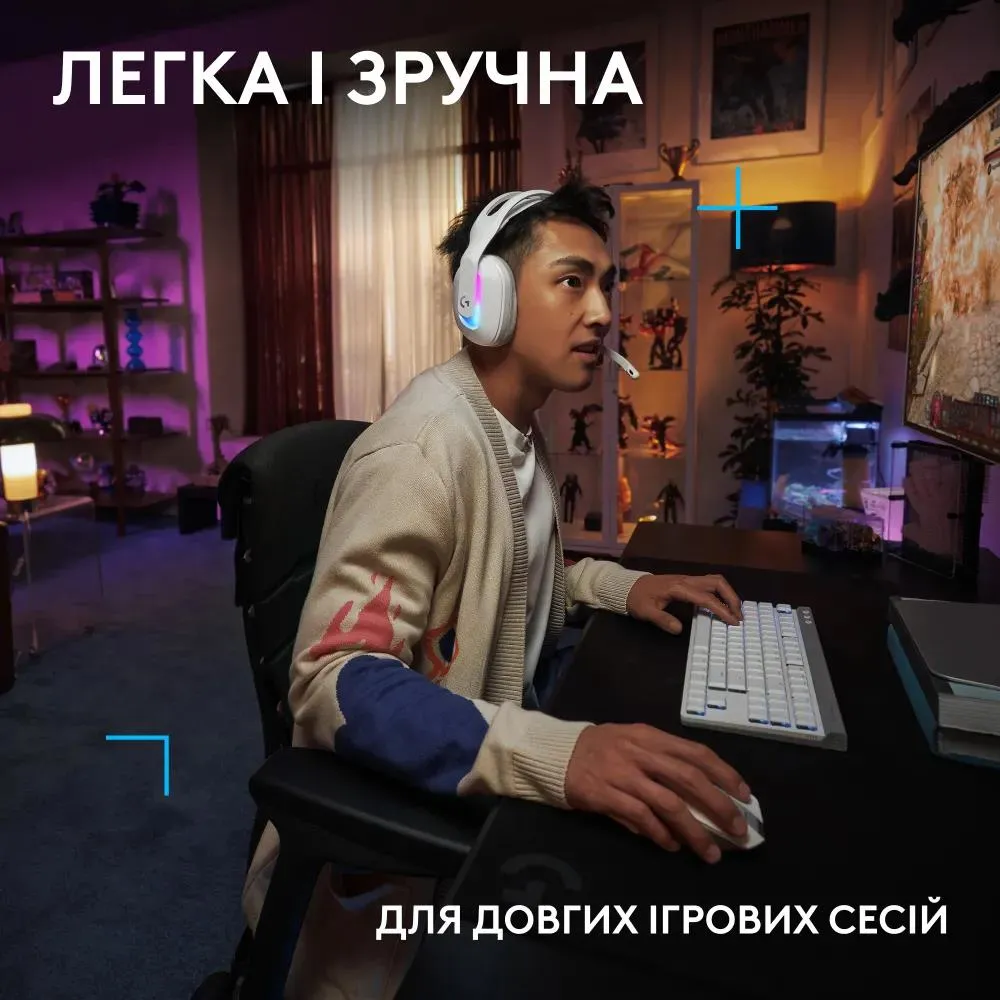 Гарнитура Logitech G522 LightSpeed Wireless Gaming Headset White (981-001550) - мініатюра 10