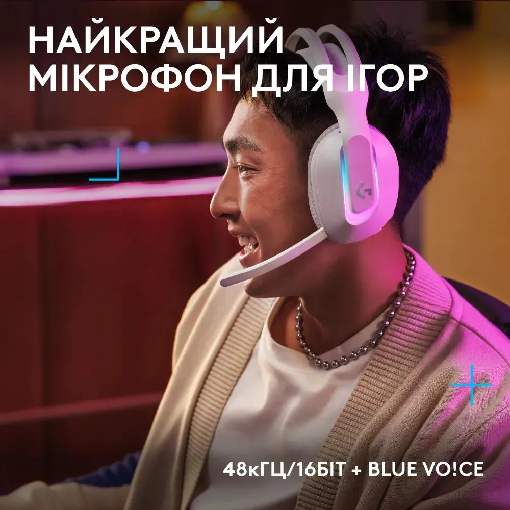 Гарнитура Logitech G522 LightSpeed Wireless Gaming Headset White (981-001550) - мініатюра 7