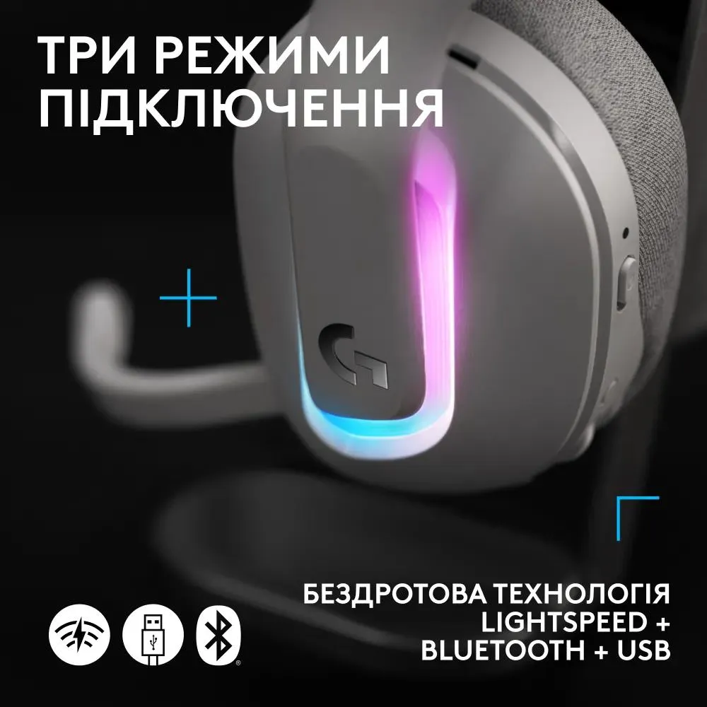 Гарнитура Logitech G522 LightSpeed Wireless Gaming Headset White (981-001550) - мініатюра 9