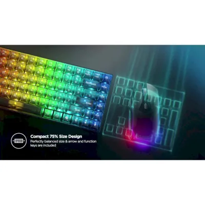 Клавіатура Lenovo Legion K510 Mini Pro, Black, USB, механічна, 84 кнопки, RGB підсвічування, 1.8 м (GY41P80864) - мініатюра 7