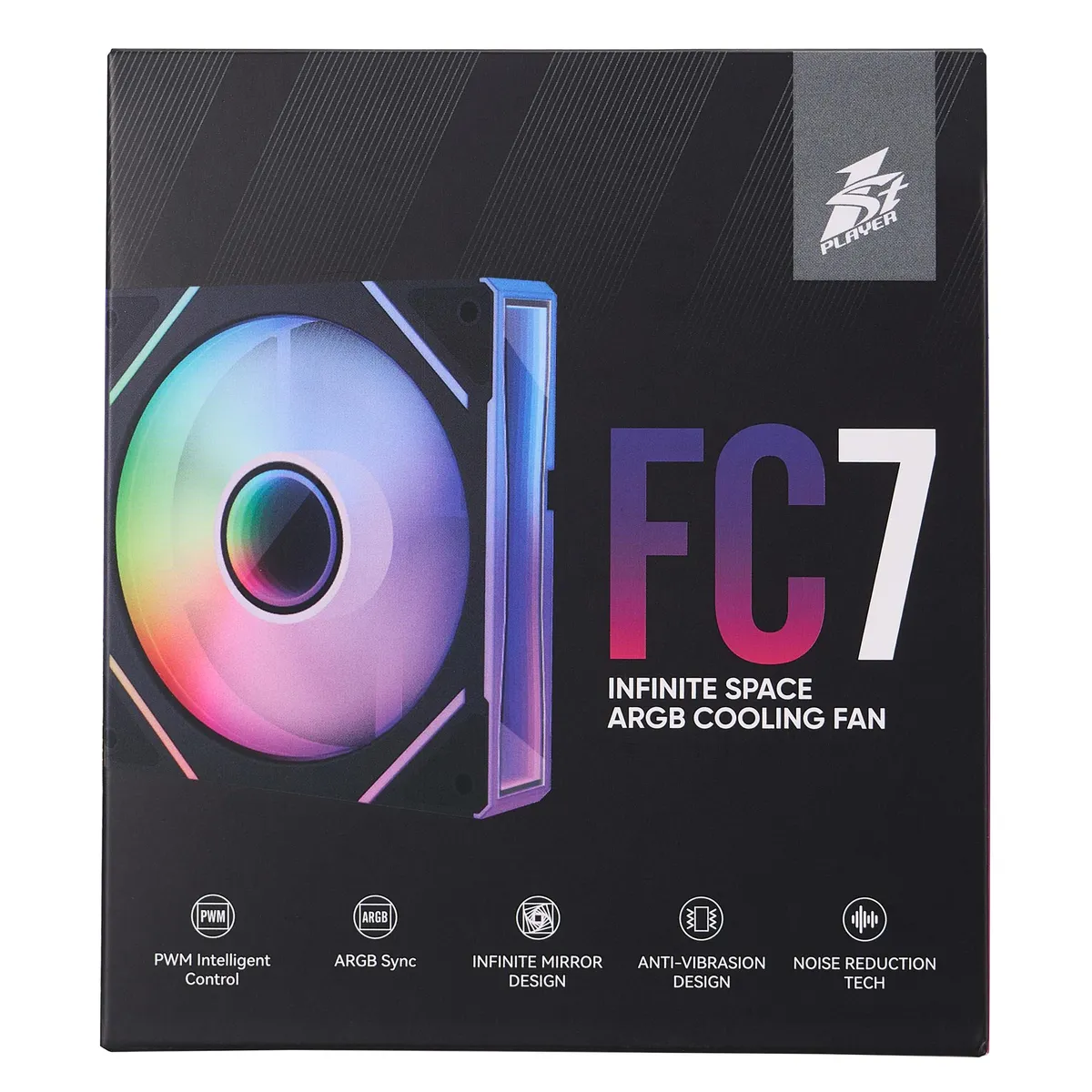 Вентилятор 1stPlayer FC7 Black (FC7-BK-1IN1) - мініатюра 6