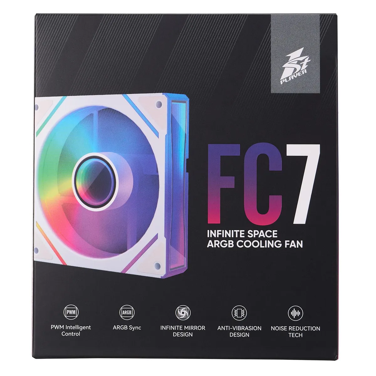 Вентилятор 1stPlayer FC7 White (FC7-WH-1IN1) - мініатюра 6
