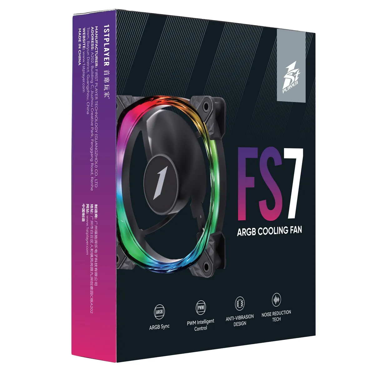 Вентилятор 1stPlayer FS7 Black (FS7-BK-1IN1) - мініатюра 6