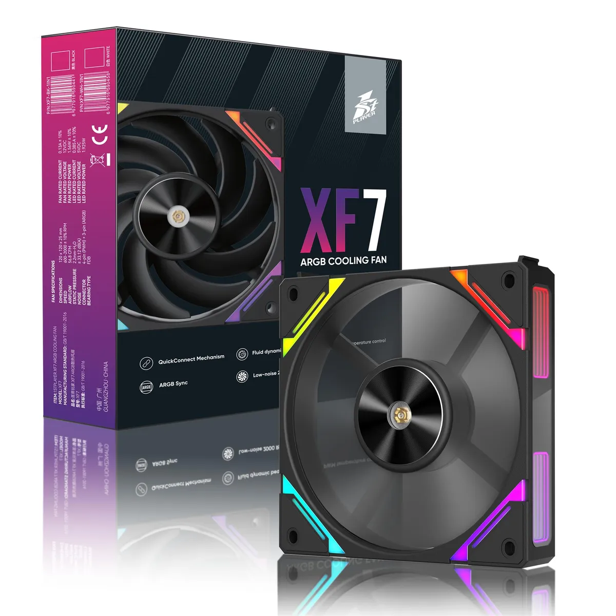 Вентилятор 1stPlayer XF7 Black (XF7-BK-1IN1) - мініатюра 5