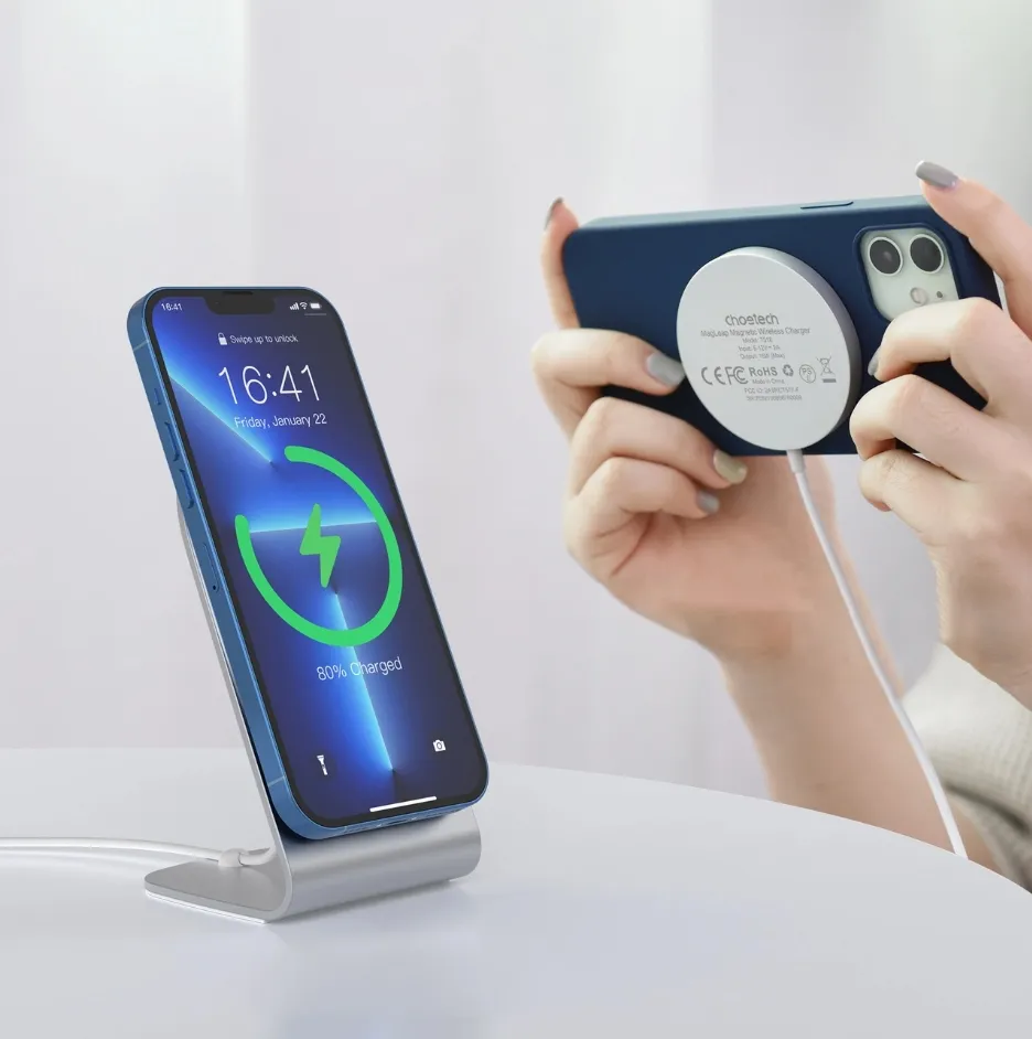 Бездротовий зарядний пристрій Choetech T518-F 15W + підставка-тримач - мініатюра 5