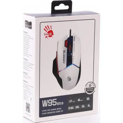 Миша ігрова Bloody W95 Ultra, колір біло-чорний - мініатюра 9