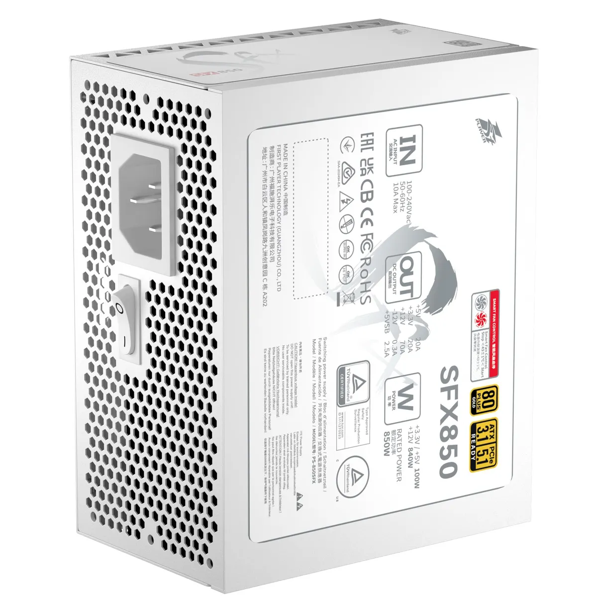 Блок живлення 1stPlayer PS-850SFX White (SFX-GLD-850-WH-EU) 850W - мініатюра 2