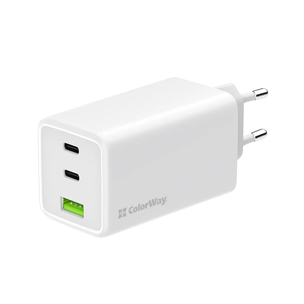 Мережевий зарядний пристрій ColorWay GaN Mini 100W PD Port PPS USB (USB-2C1A) White (CW-CHS061PD-WT) - мініатюра 2