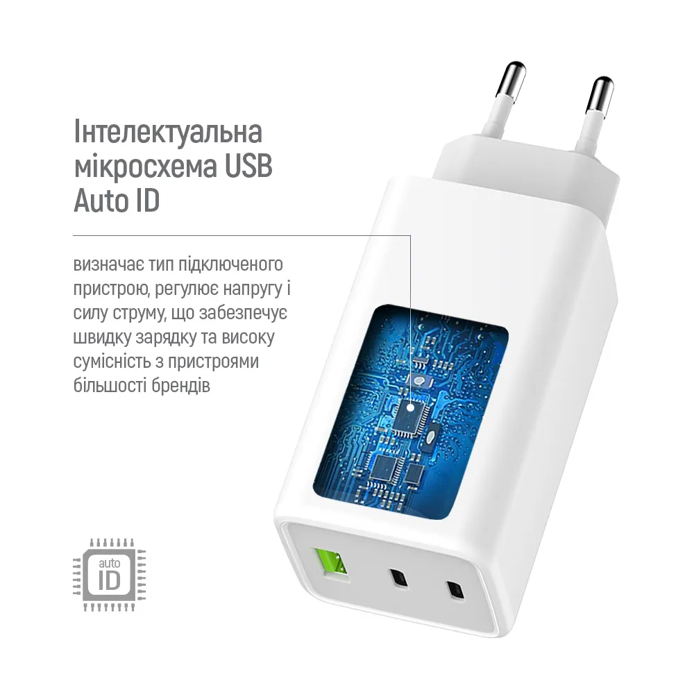 Мережевий зарядний пристрій ColorWay GaN Mini 100W PD Port PPS USB (USB-2C1A) White (CW-CHS061PD-WT) - мініатюра 9