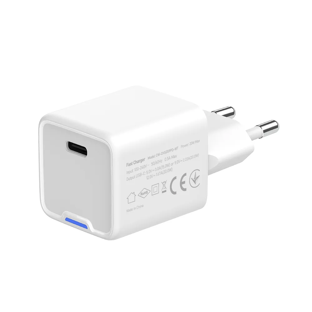 Мережевий зарядний пристрій ColorWay GaN Mini 20W PD Port PPS USB-C White (CW-CHS059PD-WT) - мініатюра 5