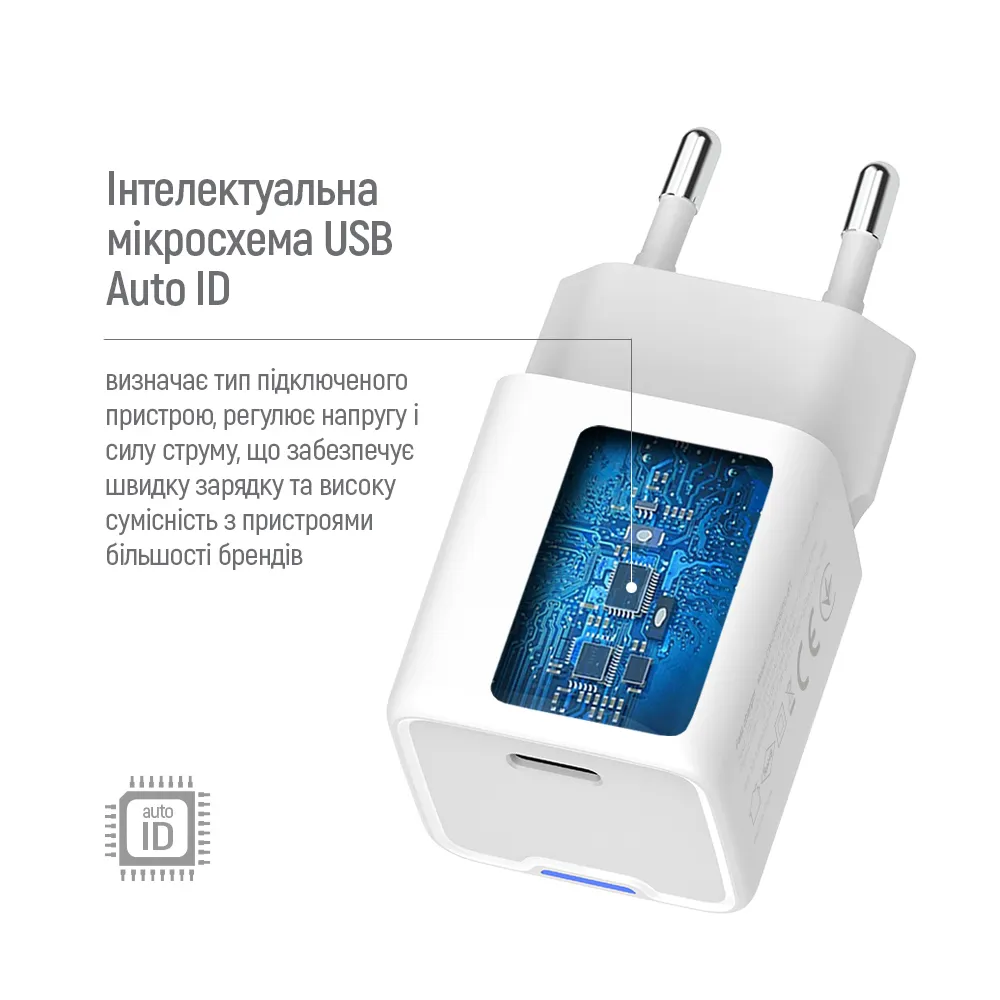 Мережевий зарядний пристрій ColorWay GaN Mini 20W PD Port PPS USB-C White (CW-CHS059PD-WT) + кабель Lightning - мініатюра 9