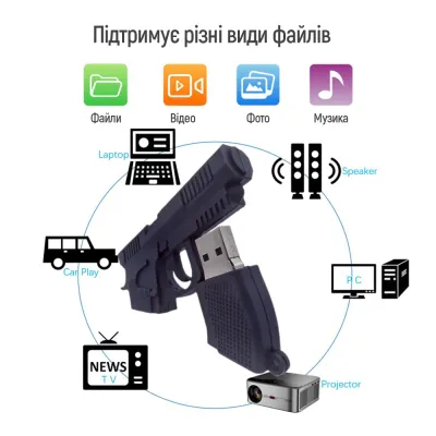 Флеш накопичувач USB 32Gb ColorWay "Pistol", Black, USB 3.0 (CW-USBPL32) - мініатюра 11