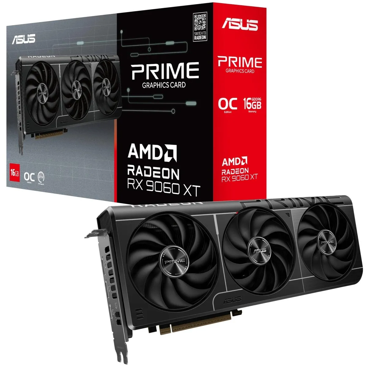 Відеокарта AMD Radeon RX 9060 XT 16GB GDDR6 Prime OC Asus (PRIME-RX9060XT-O16G) - зображення 1