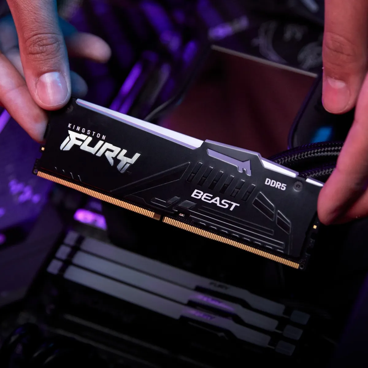Модуль пам`яті DDR5 32GB/5600 Kingston Fury Beast RGB Black (KF556C36BBE2A-32) - мініатюра 11