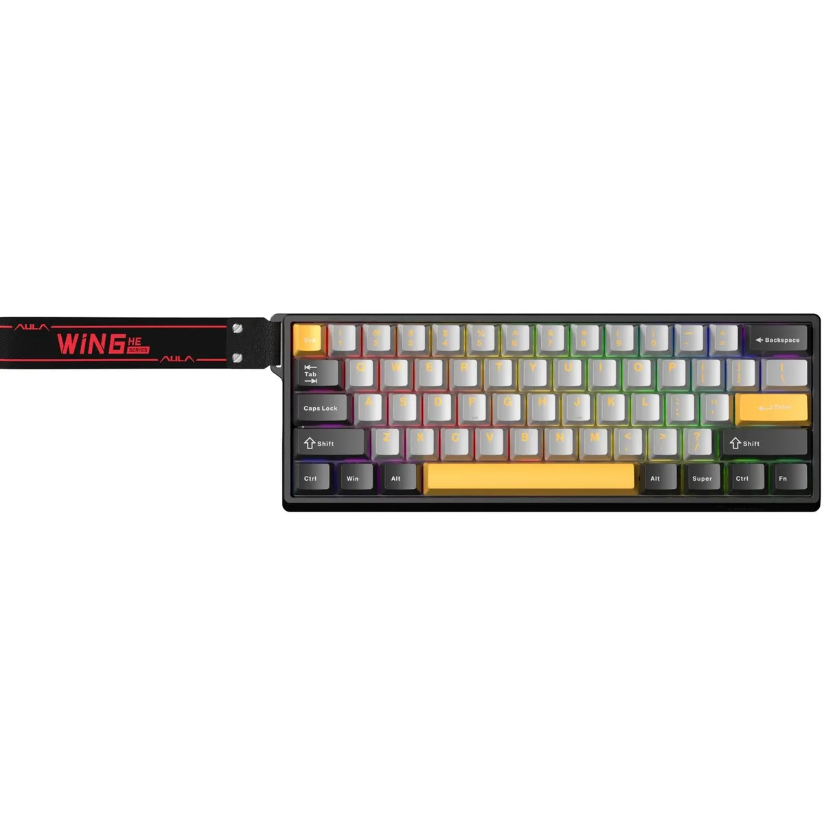 Клавіатура Aula WIN68 HE Max Magnetic Switch Black/Grey/Yellow (6978080504036) - зображення 1