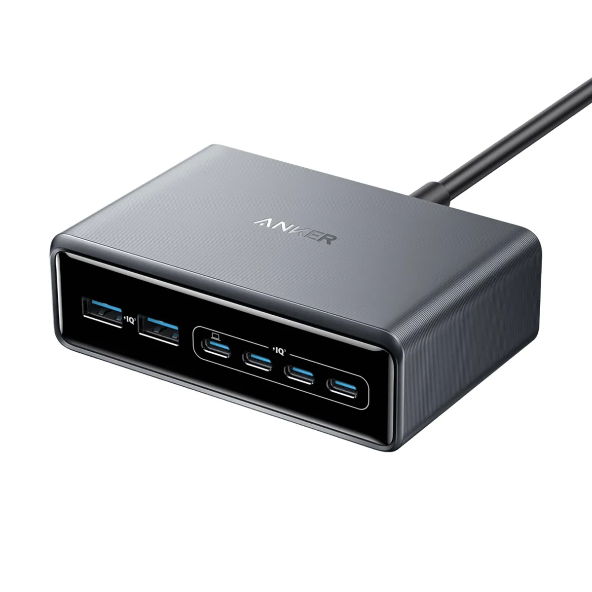 Мережевий зарядний пристрій Anker PowerPort GaNPrime 200W 4xUSB Type-C, 2xUSB Type-A Black (A2683341) - зображення 1