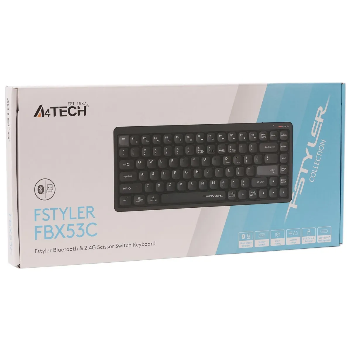 Клавіатура бездротова A4Tech FBX53C Black - мініатюра 11