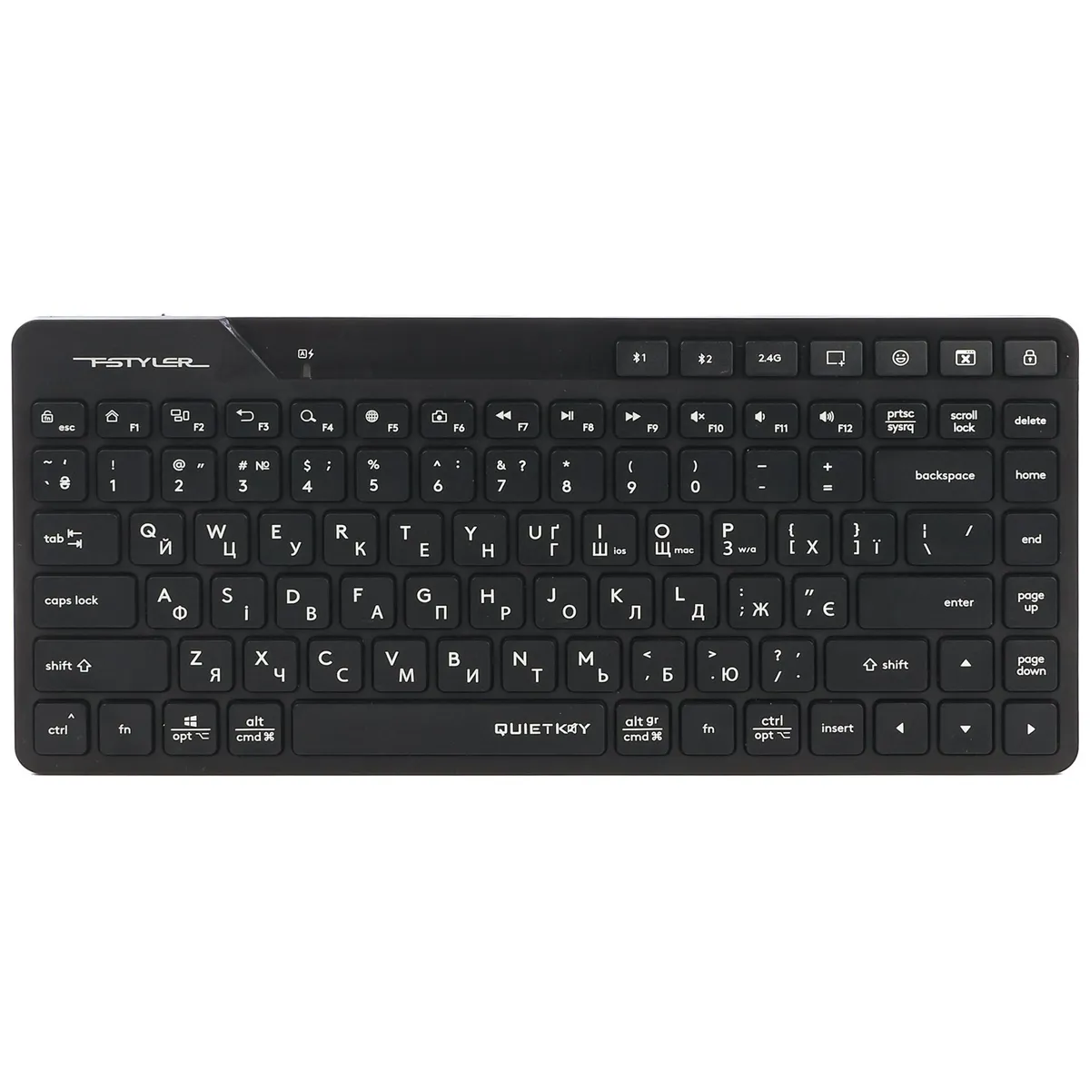 Клавіатура бездротова A4Tech FBK26C AS Black - зображення 1