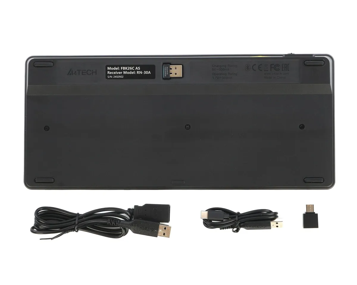 Клавіатура бездротова A4Tech FBK26C AS Black - мініатюра 6