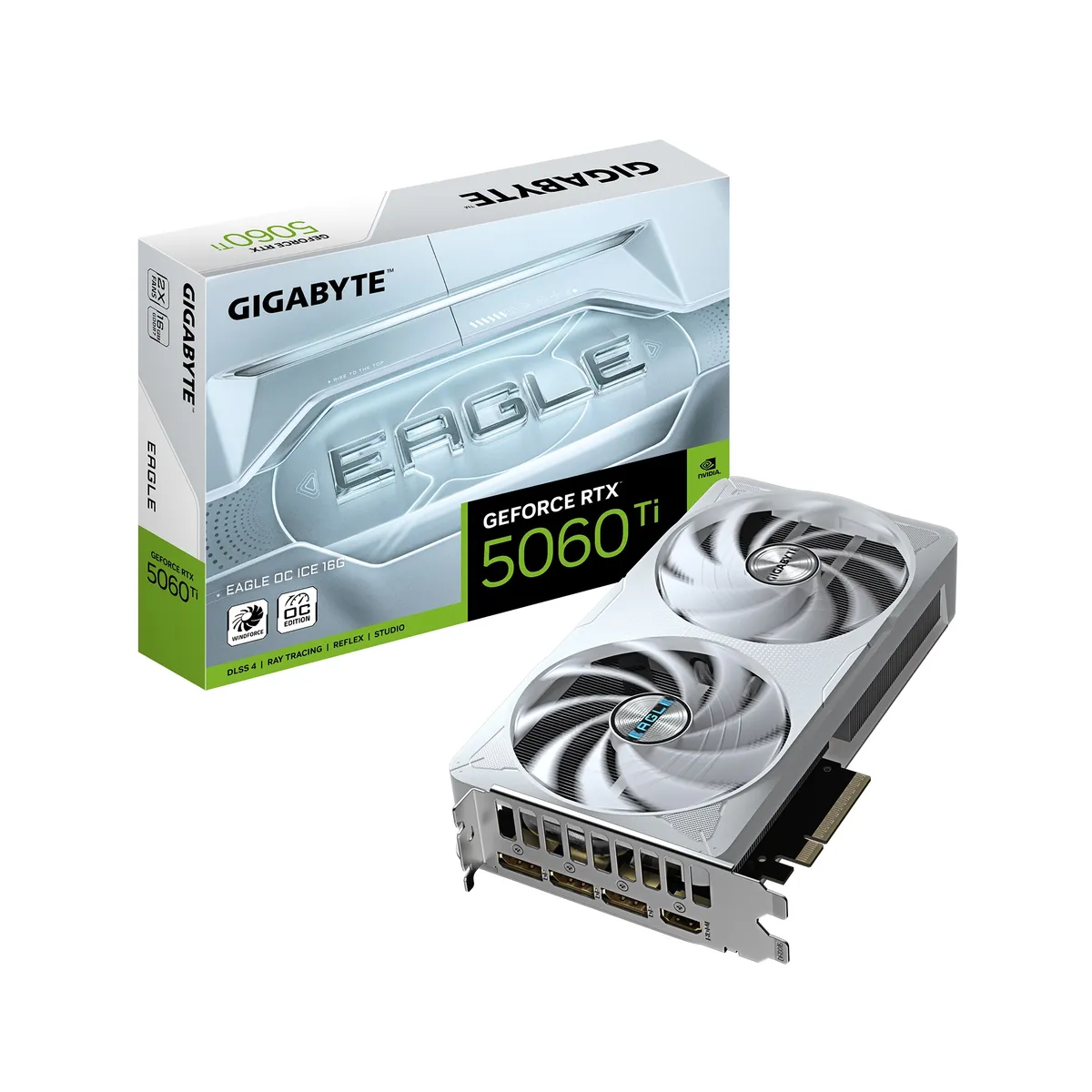 Відеокарта GF RTX 5060 Ti 16GB GDDR7 Eagle OC Ice Gigabyte (GV-N506TEAGLEOC ICE-16GD) - зображення 1