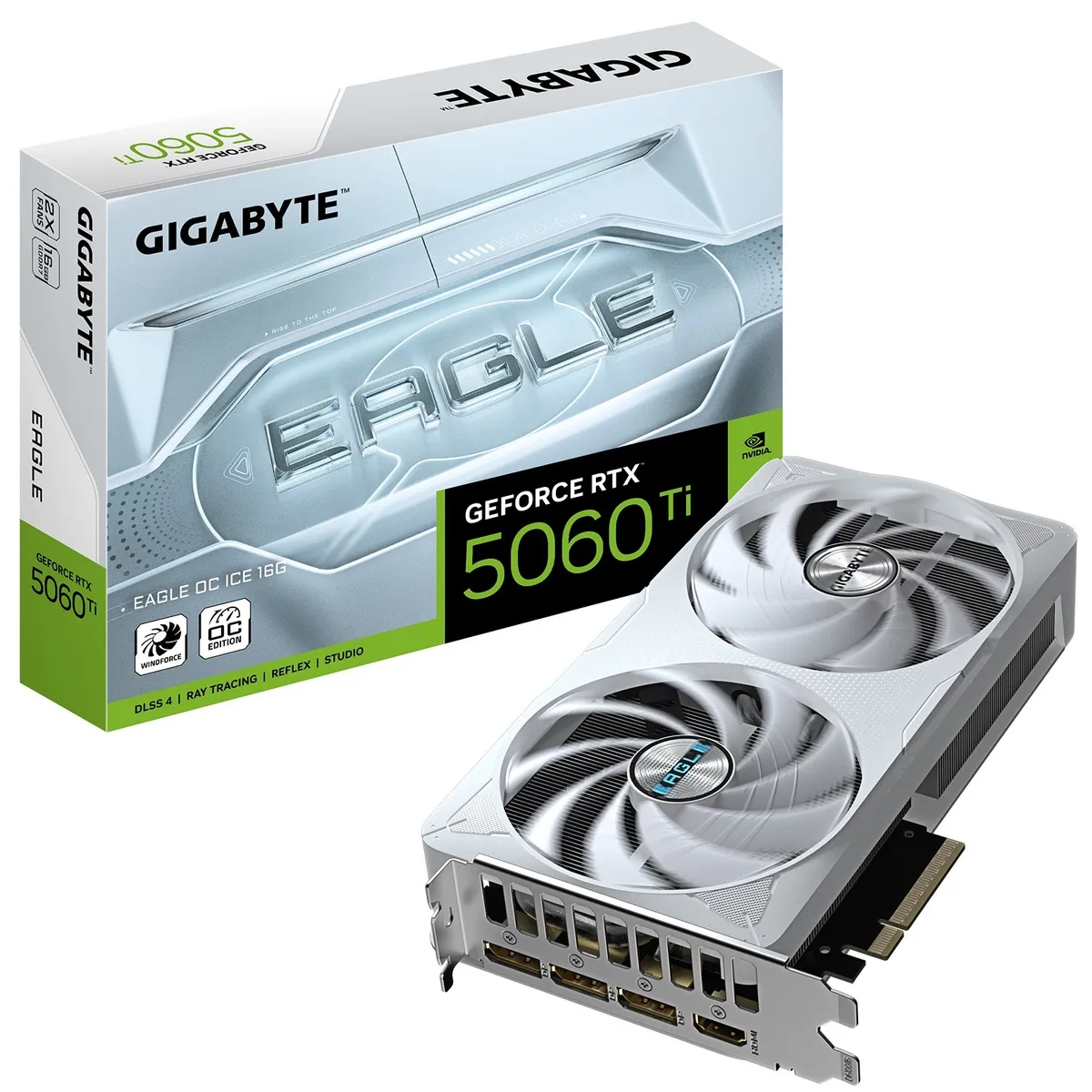 Відеокарта GF RTX 5060 Ti 16GB GDDR7 Eagle OC Ice Gigabyte (GV-N506TEAGLEOC ICE-16GD) - мініатюра 11