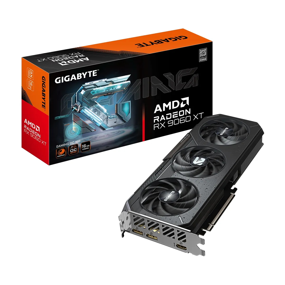 Відеокарта AMD Radeon RX 9060 XT 16GB GDDR6 Gaming OC Gigabyte (GV-R9060XTGAMING OC-16GD) - зображення 1